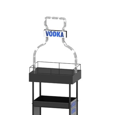 Customizable Metal 4-Layer Laminated Whiskey Display Rack Suitable For Stores