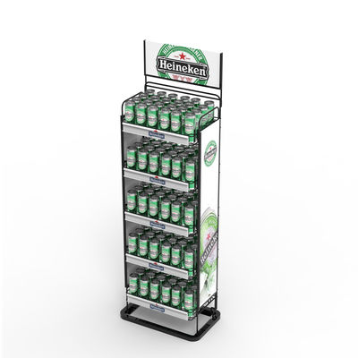 Custom Beer Display Stand Sparkling Drinks Metal Display Stand For Liquor Store