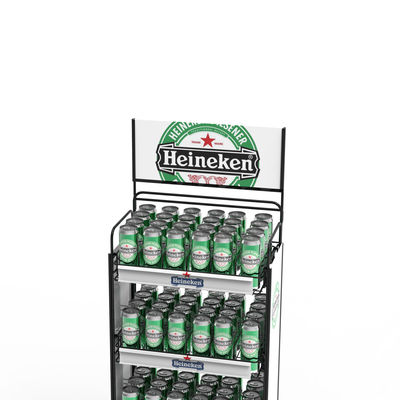 Custom fashion style beer display stand sparkling drinks metal display stand wine rack liquor store