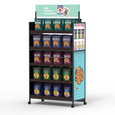 Sheet Shaped Snack Metal Display Rack For Supermarkets Food Packaging