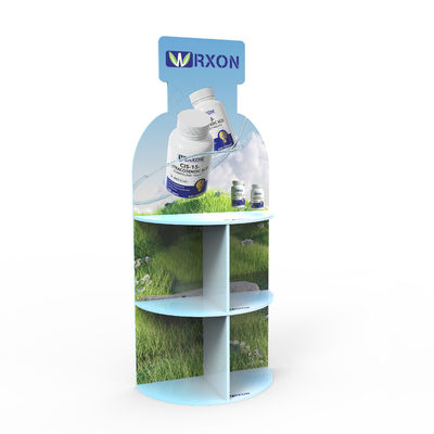 PVC Floor To Floor Display Rack Store Display Stand For Alcohol And Health Products