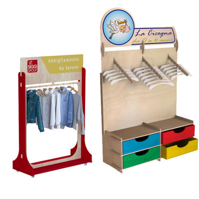 Custom Plywood Display Rack For Clothing Stores, Clothing And Accessory Display