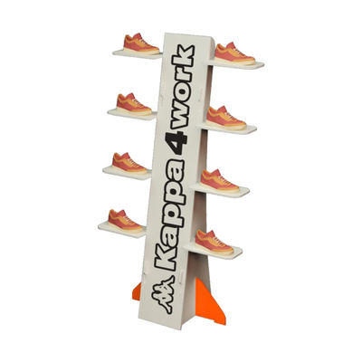 Shop Floor To Ceiling Wooden Display Rack Plywood Rotating Shoe Rack With Custom Logo