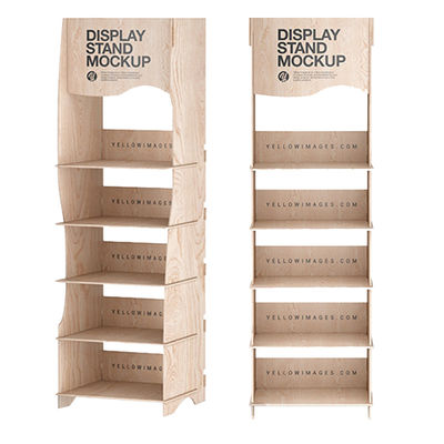 Bevis Modern 4-Layer Removable Wooden Plywood Display Racks Floor Stand for Supermarket Store Display Packaged in Carton