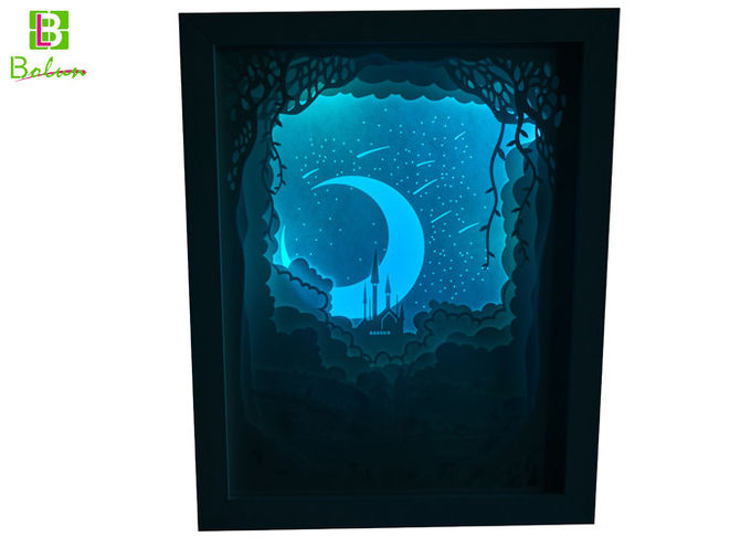 3D Promotional Paper Cut Box Moon Three - Dimensional Multiple Color